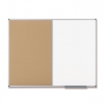 Kombitafel, Naturkork und Whiteboard, 60x90 cm HxB 